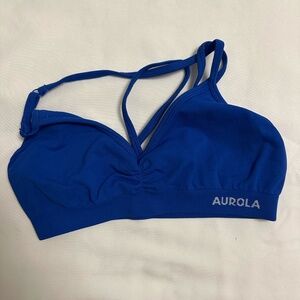 Padless Aurola Blue Sports Bra - Low Impact, Size XS